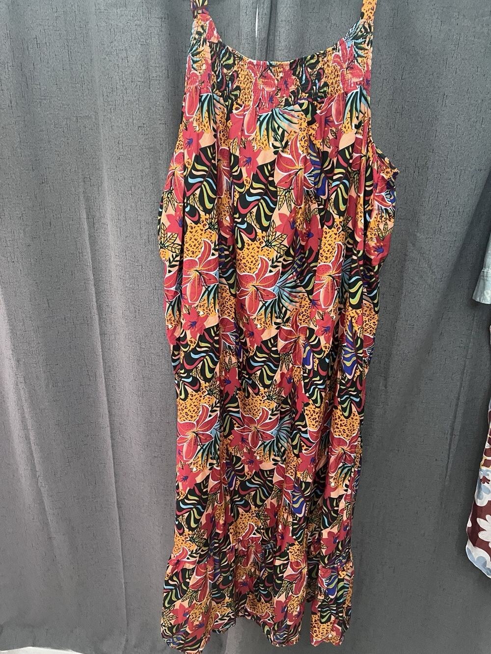 Gypsy Blue Women's Blue Floral Long Sundress Size 3X NWT